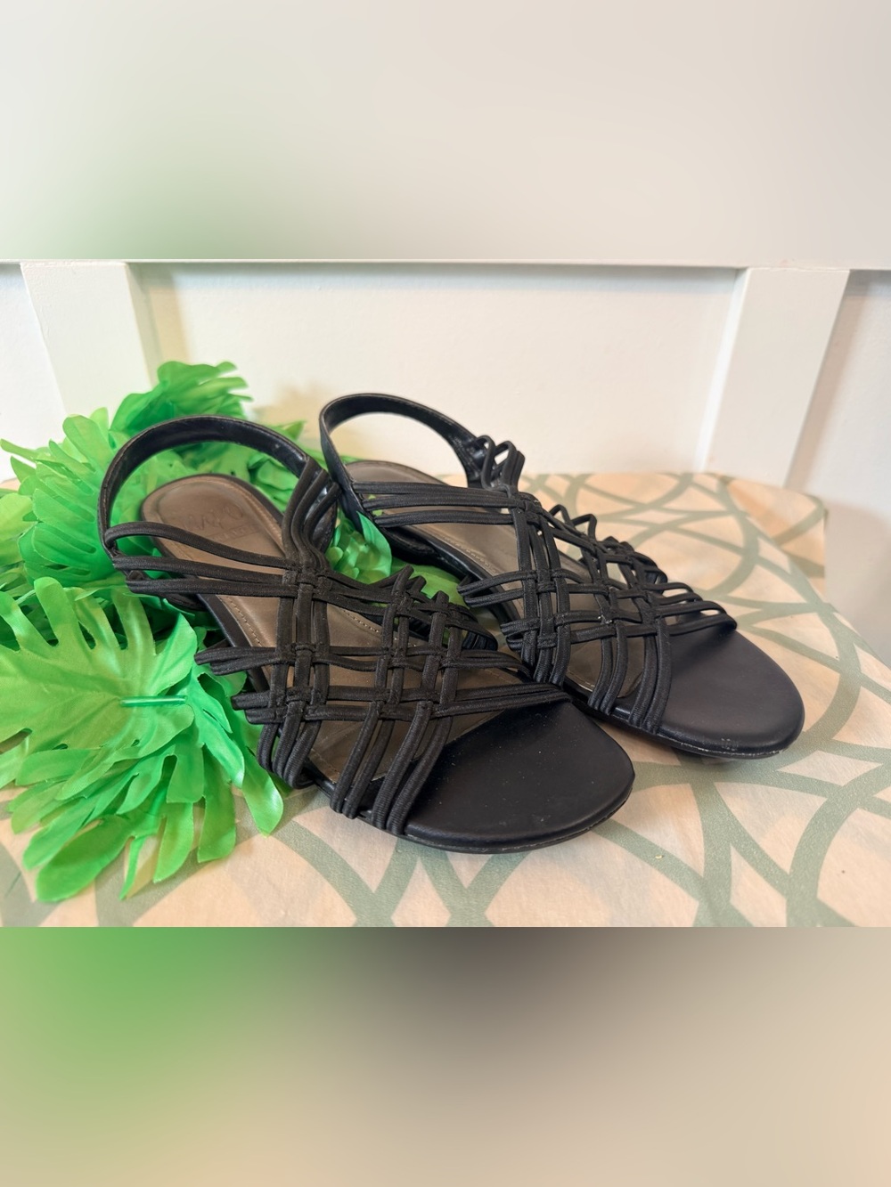 4/$25 • Impo Black Royal Wedge Slingback Sandal